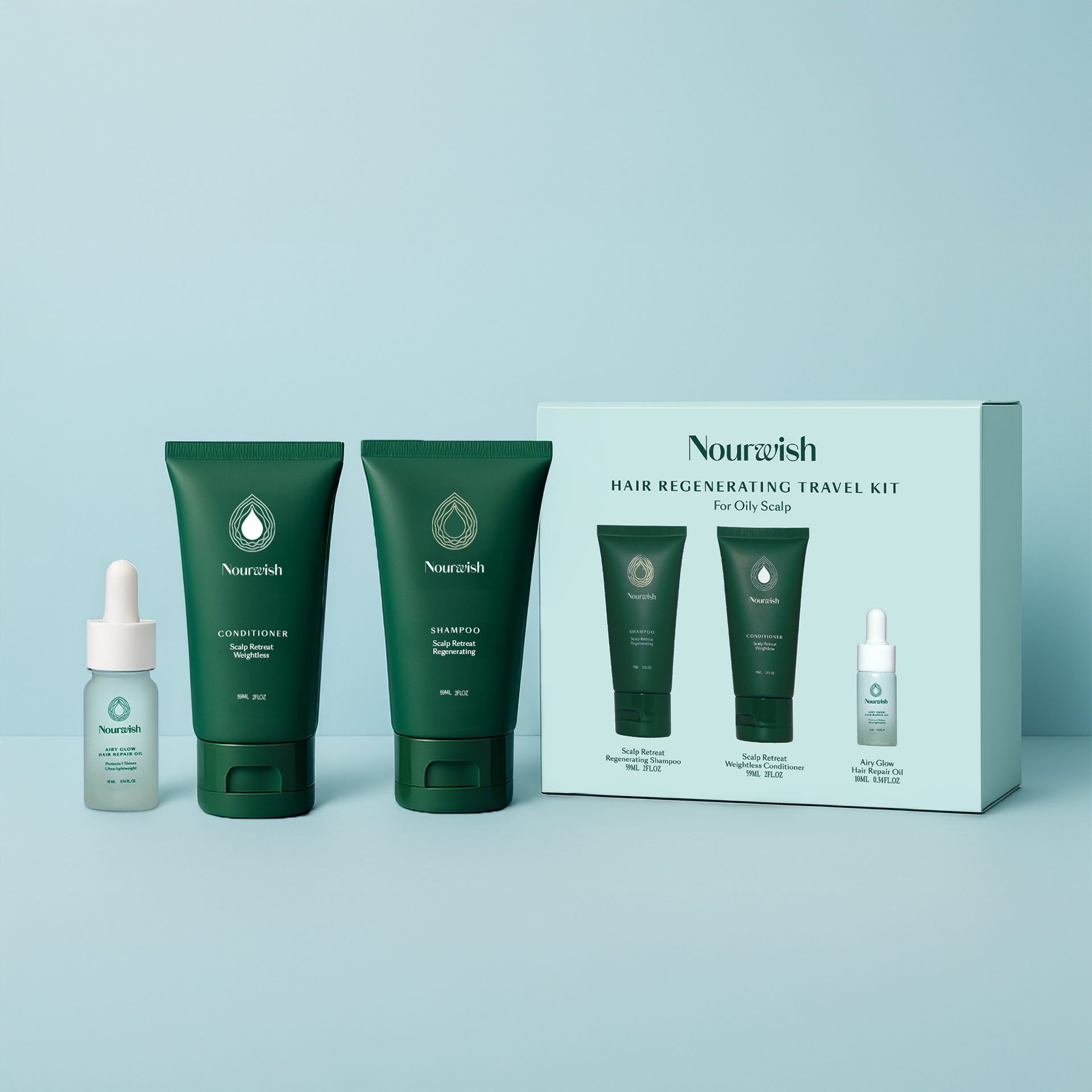 Hair Regenerating Travel Kit | For Oily Scalp – nourwish®